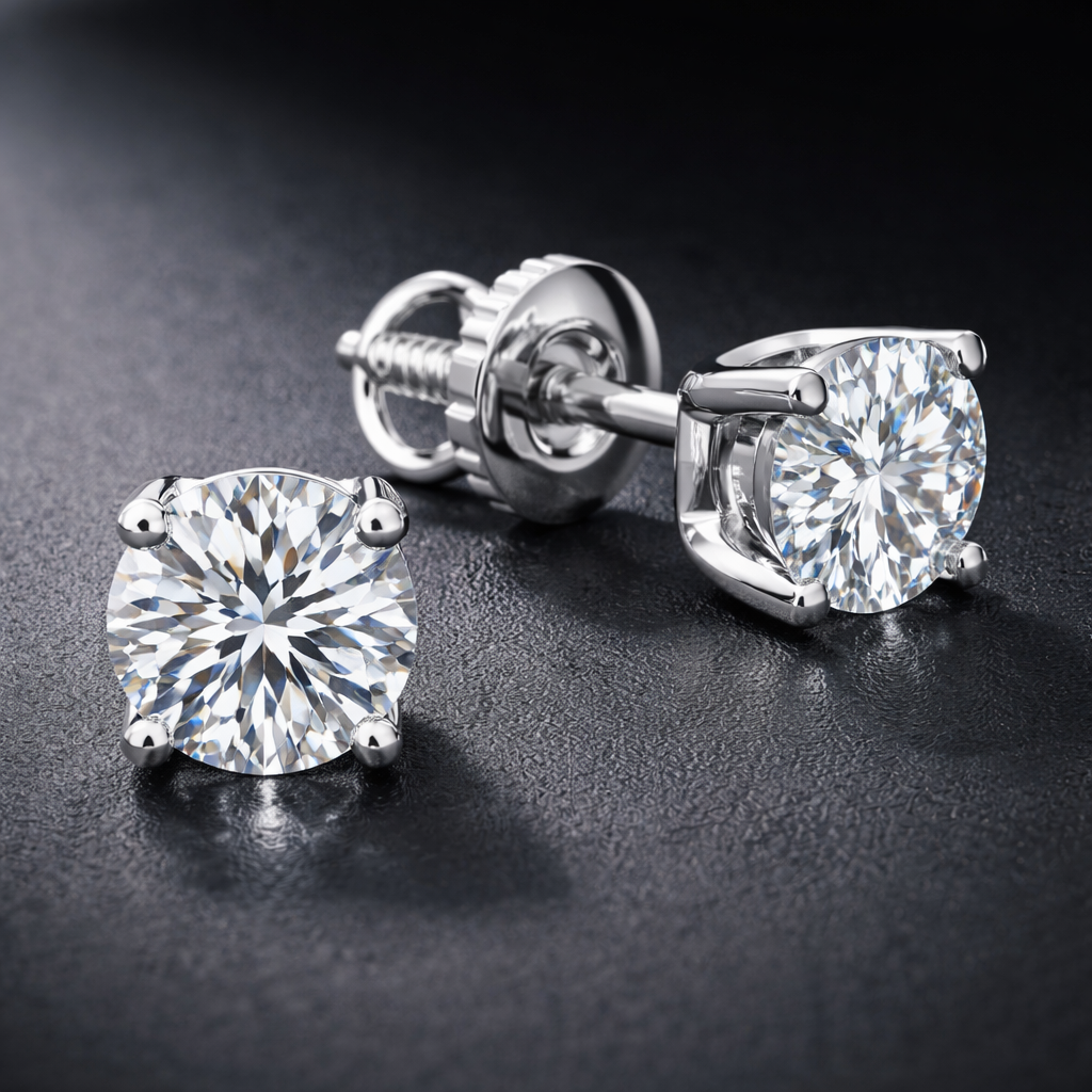Diamond stud earring 14k 3CT ea
